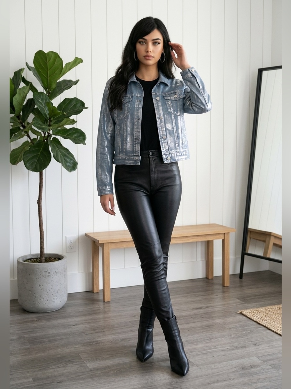 Rails Metallic Blue Denim Jacket - Shiny Blue Trucker